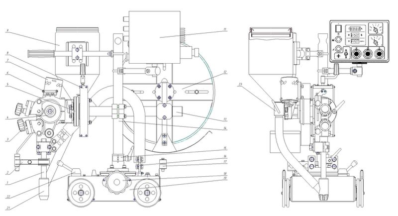 Общий вид трактора сварочного АДФ-1000-10
